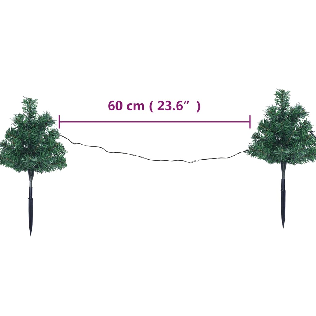 Sentiero Alberi di Natale 6 pz con LED Bianco Caldo 45 cm PVC cod 12132