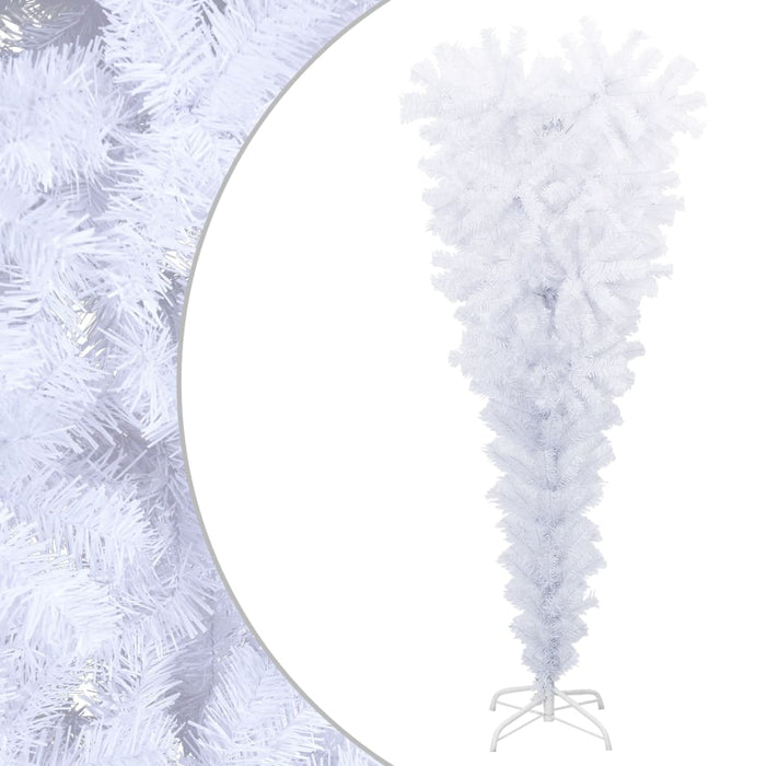 Albero di Natale Artificiale Capovolto con Base Bianco 150 cm 344666