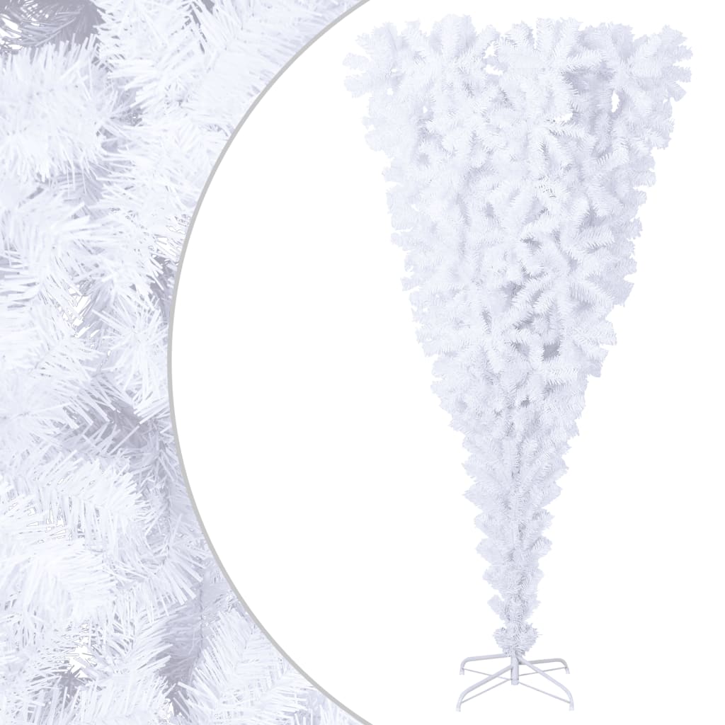 Albero di Natale Artificiale Capovolto con Base Bianco 240 cm 344669