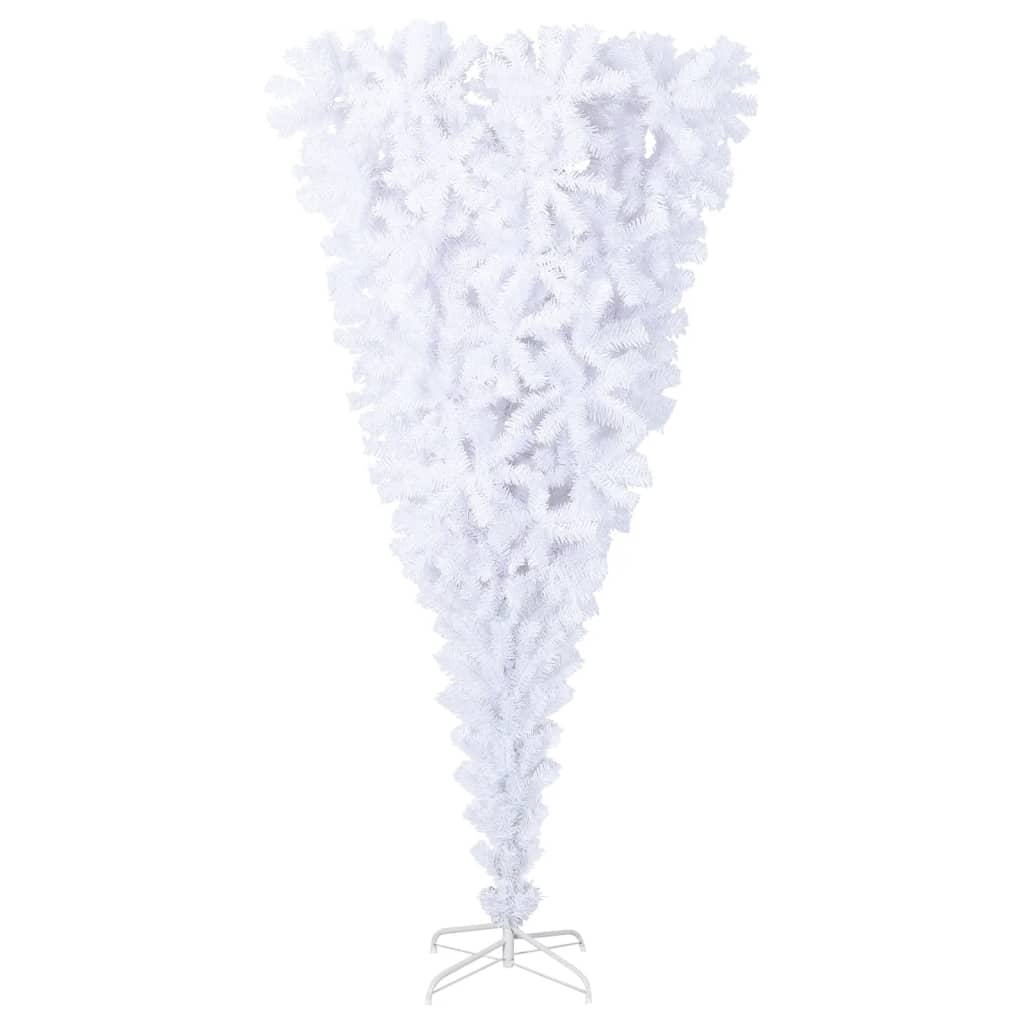 Albero di Natale Artificiale Capovolto con Base Bianco 240 cm 344669