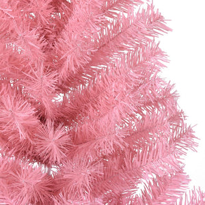 Albero di Natale Artificiale a Metà con Supporto Rosa 120cm PVC 344670