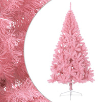 Albero di Natale Artificiale a Metà con Supporto Rosa 210cm PVC