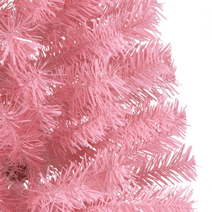 Albero di Natale Artificiale a Metà con Supporto Rosa 210cm PVC