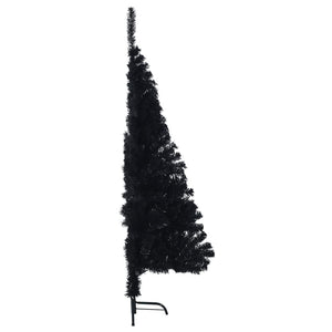 Albero di Natale Artificiale a Metà con Base Nero 120 cm PVC