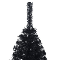 Albero di Natale Artificiale a Metà con Base Nero 120 cm PVC