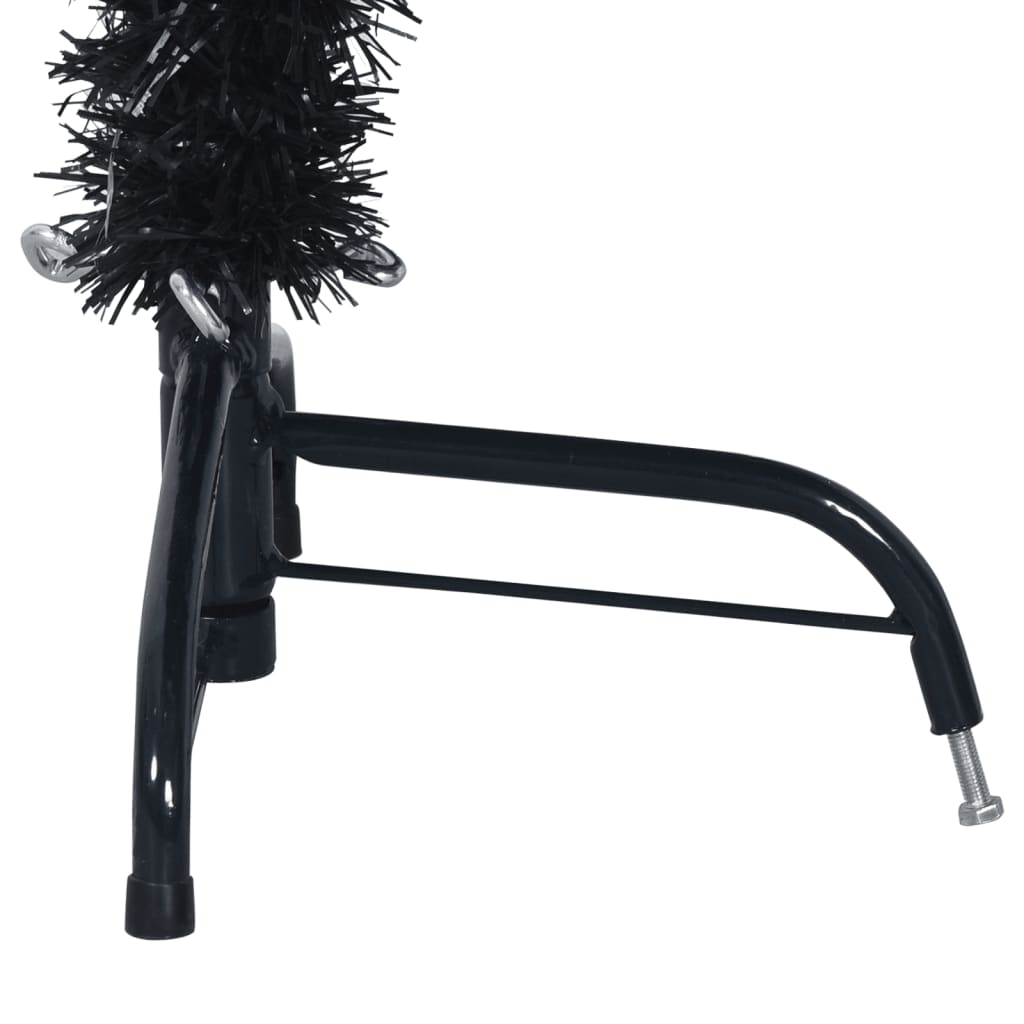 Albero di Natale Artificiale a Metà con Base Nero 120 cm PVC