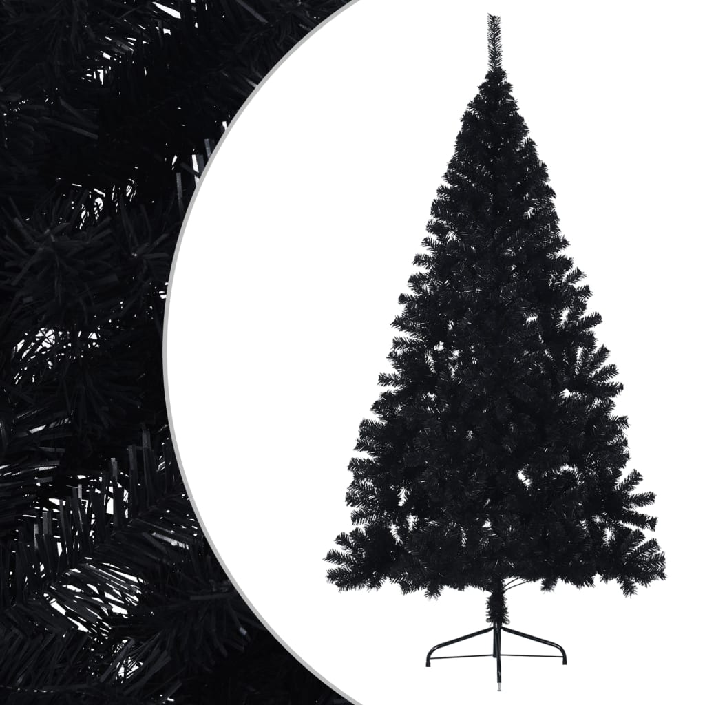 Albero di Natale Artificiale a Metà con Base Nero 180 cm PVC cod mxl 15657