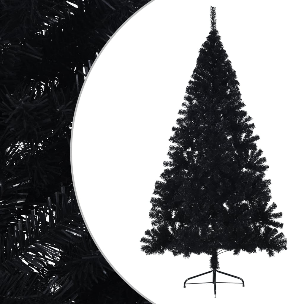 Albero di Natale Artificiale a Metà con Base Nero 240 cm PVC 344679