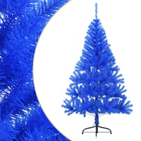 Albero di Natale Artificiale a Metà con Supporto Blu 150 cm PVC 344681