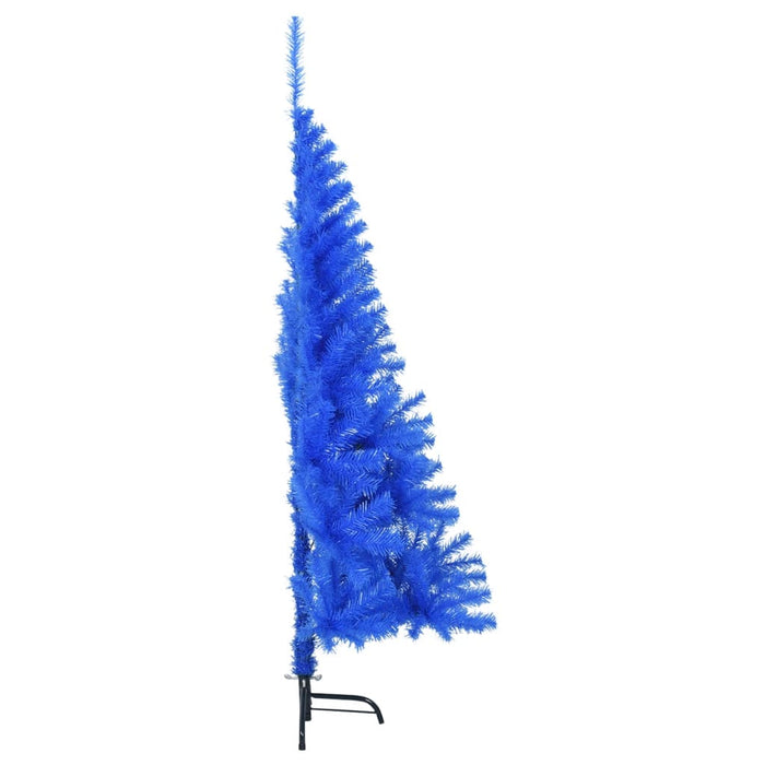 Albero di Natale Artificiale a Metà con Supporto Blu 150 cm PVC 344681