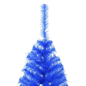 Albero di Natale Artificiale a Metà con Supporto Blu 150 cm PVC 344681