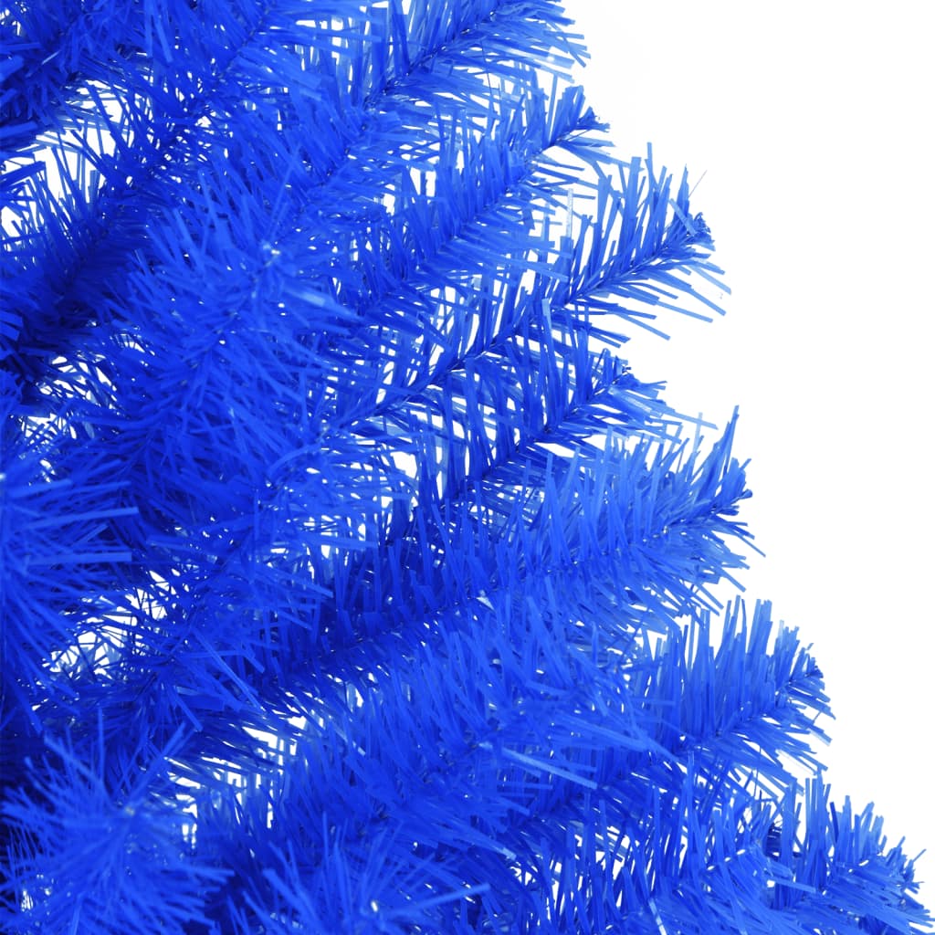 Albero di Natale Artificiale a Metà con Supporto Blu 150 cm PVC 344681