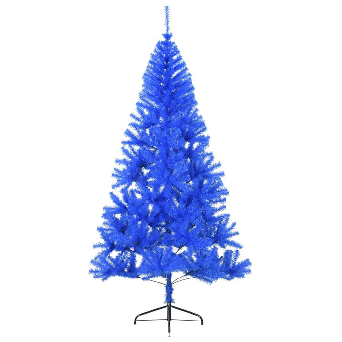 Albero di Natale Artificiale a Metà con Supporto Blu 180 cm PVC 344682