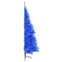 Albero di Natale Artificiale a Metà con Supporto Blu 180 cm PVC 344682