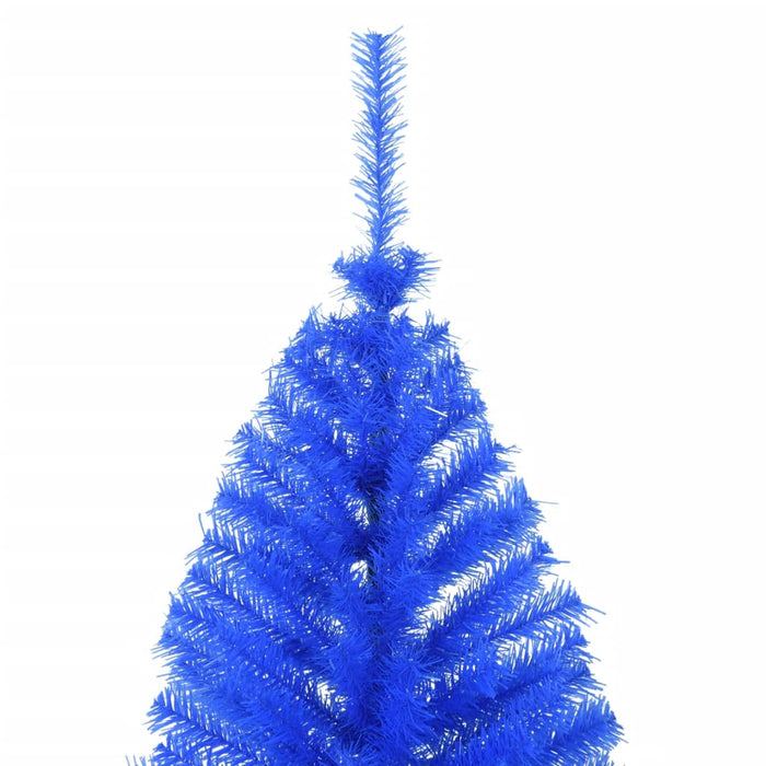 Albero di Natale Artificiale a Metà con Supporto Blu 180 cm PVC 344682