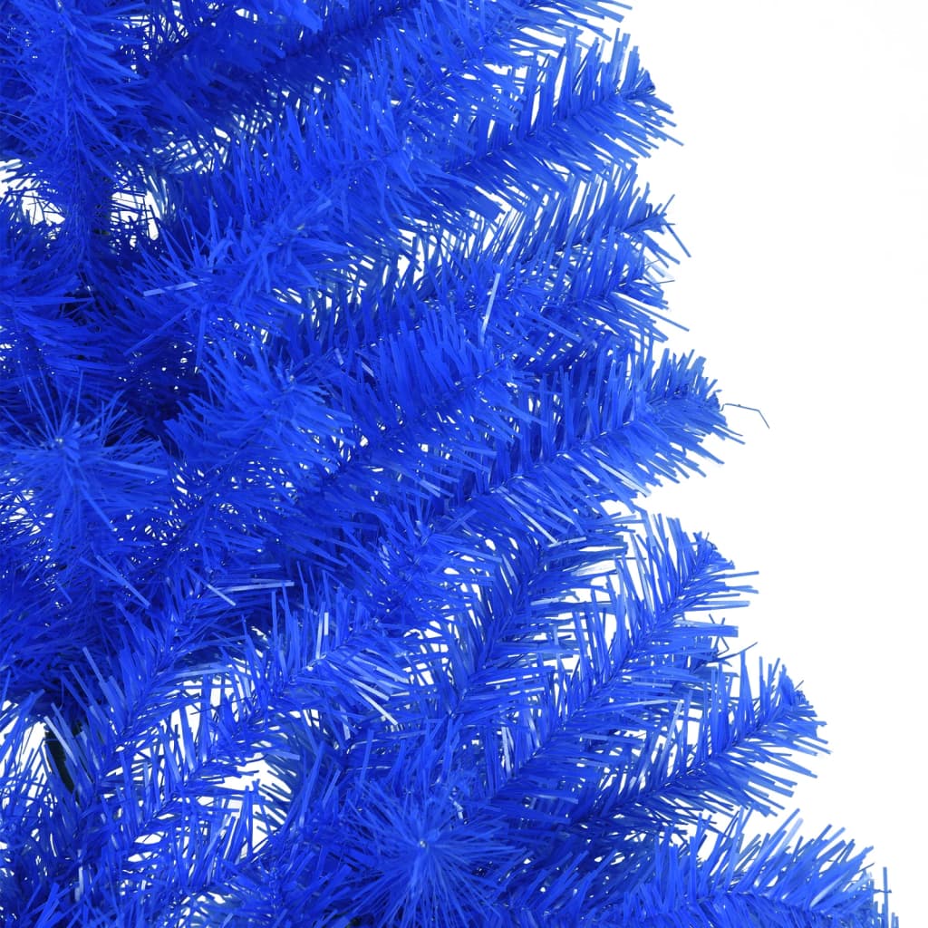 Albero di Natale Artificiale a Metà con Supporto Blu 180 cm PVC 344682