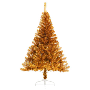 Albero di Natale Artificiale a Metà con Supporto Oro 120 cm PVC 344690