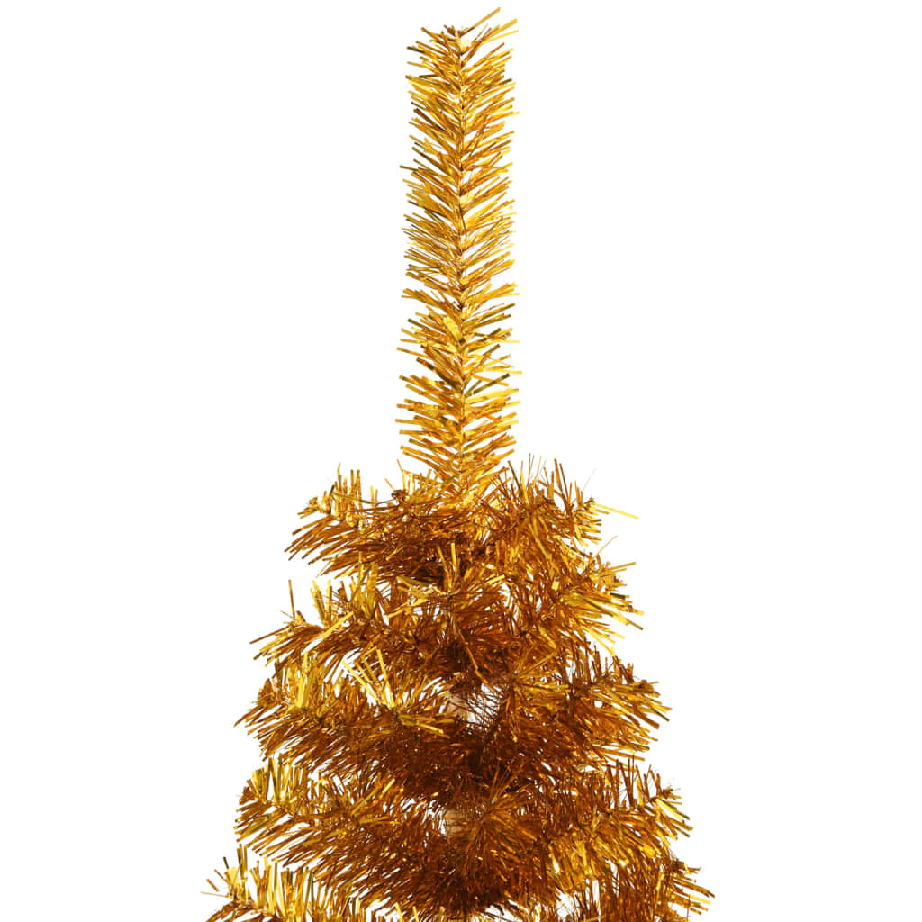 Albero di Natale Artificiale a Metà con Supporto Oro 120 cm PVC 344690