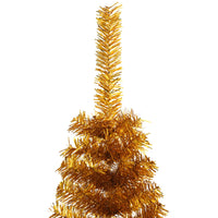 Albero di Natale Artificiale a Metà con Supporto Oro 120 cm PVC 344690