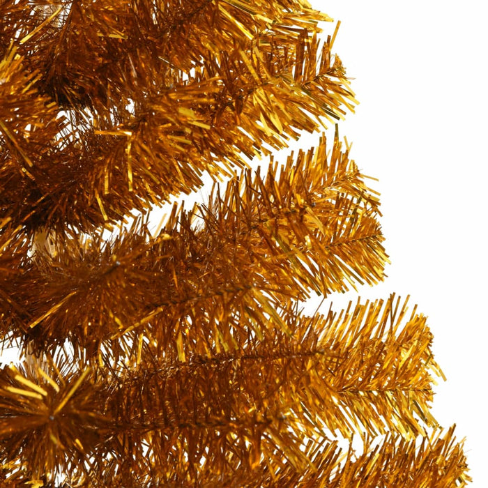 Albero di Natale Artificiale a Metà con Supporto Oro 120 cm PVC 344690