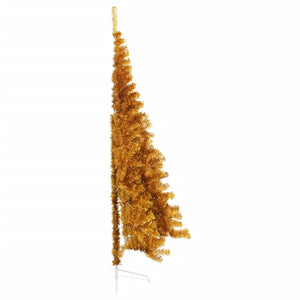 Albero di Natale Artificiale a Metà con Supporto Oro 240 cm PVC 344694