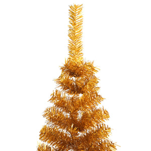 Albero di Natale Artificiale a Metà con Supporto Oro 240 cm PVC 344694