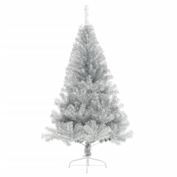 Albero di Natale Artificiale a Metà con Base Argento 120 cm PVC 344695