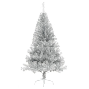 Albero di Natale Artificiale a Metà con Base Argento 180 cm PVC 344697