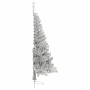 Albero di Natale Artificiale a Metà con Base Argento 180 cm PVC 344697