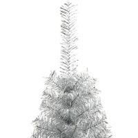 Albero di Natale Artificiale a Metà con Base Argento 210 cm PVC