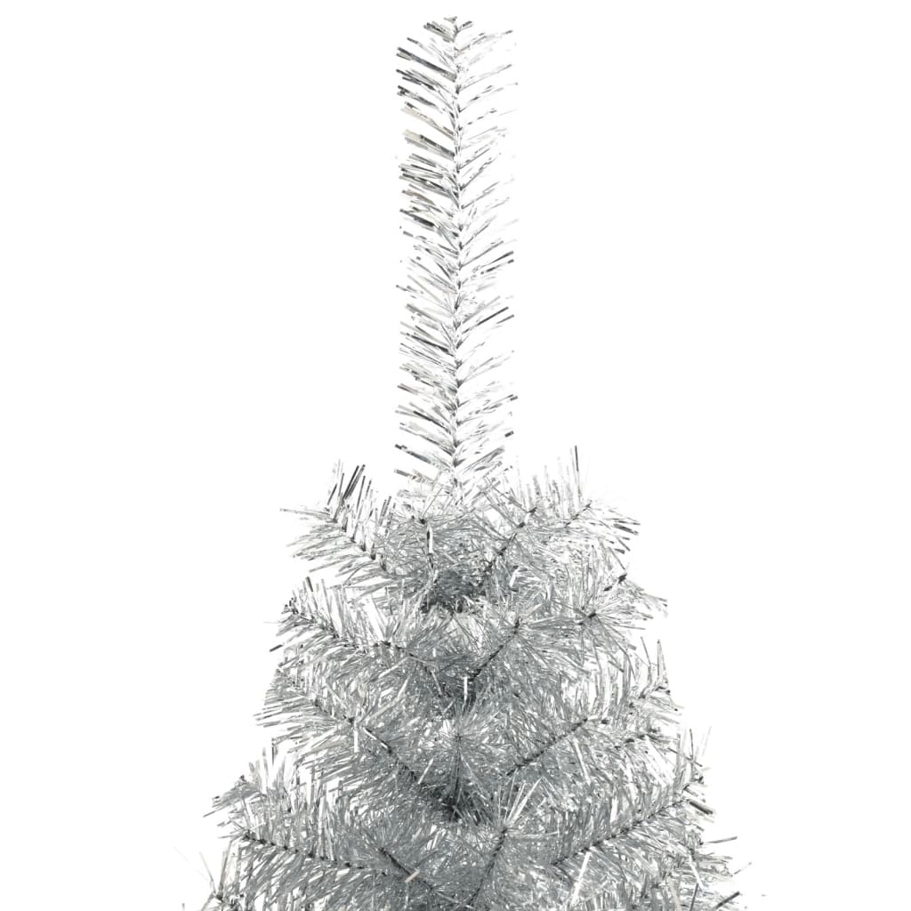 Albero di Natale Artificiale a Metà con Base Argento 240 cm PVC