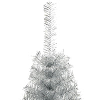 Albero di Natale Artificiale a Metà con Base Argento 240 cm PVC