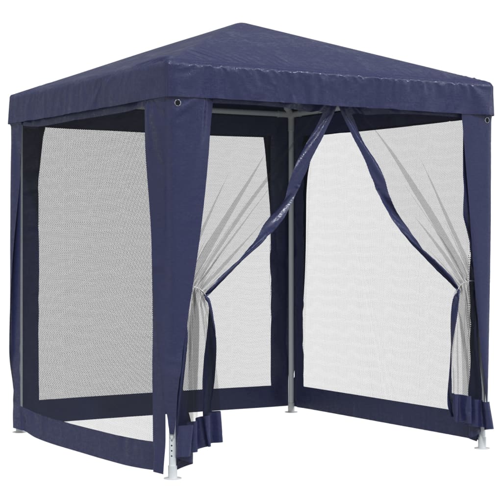 Tenda per Feste con 4 Pareti Laterali in Rete Blu 2x2 m HDPE 319217