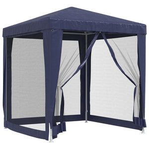 Tenda per Feste con 4 Pareti Laterali in Rete Blu 2x2 m HDPE 319217