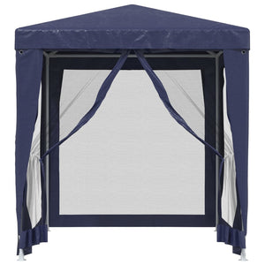 Tenda per Feste con 4 Pareti Laterali in Rete Blu 2x2 m HDPE 319217