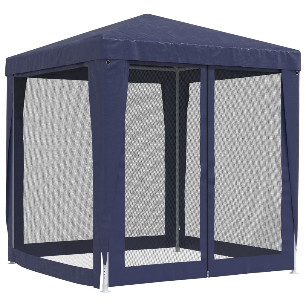 Tenda per Feste con 4 Pareti Laterali in Rete Blu 2x2 m HDPE 319217