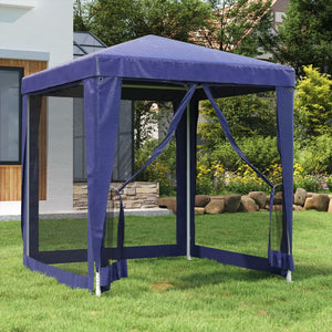 Tenda per Feste con 4 Pareti Laterali in Rete Blu 2x2 m HDPE 319217