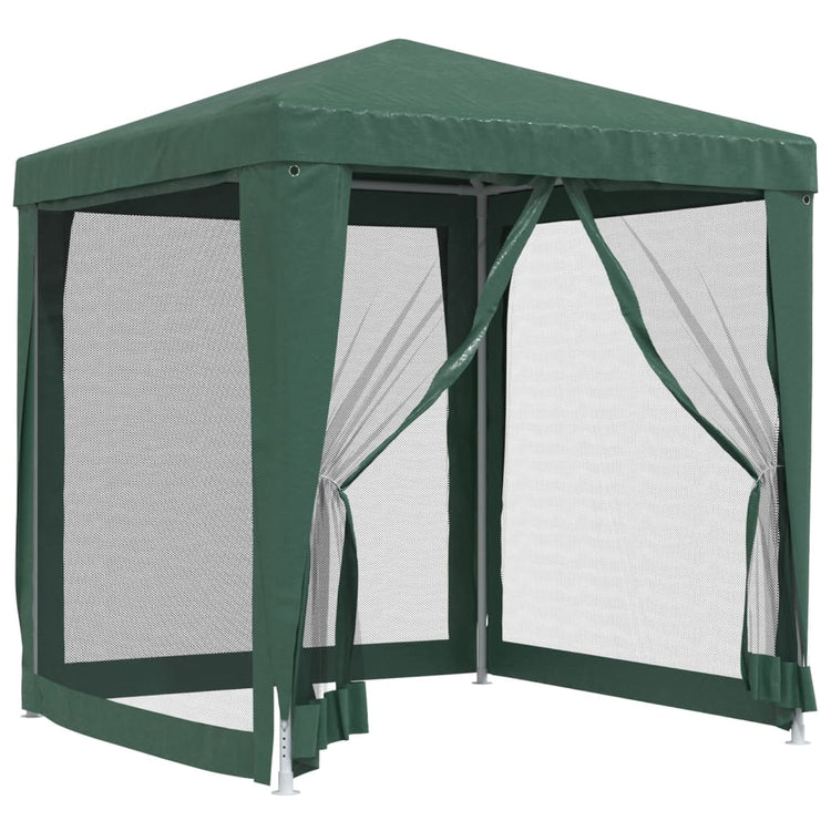 Tenda per Feste con 4 Pareti Laterali in Rete Verde 2x2 m HDPE 319218