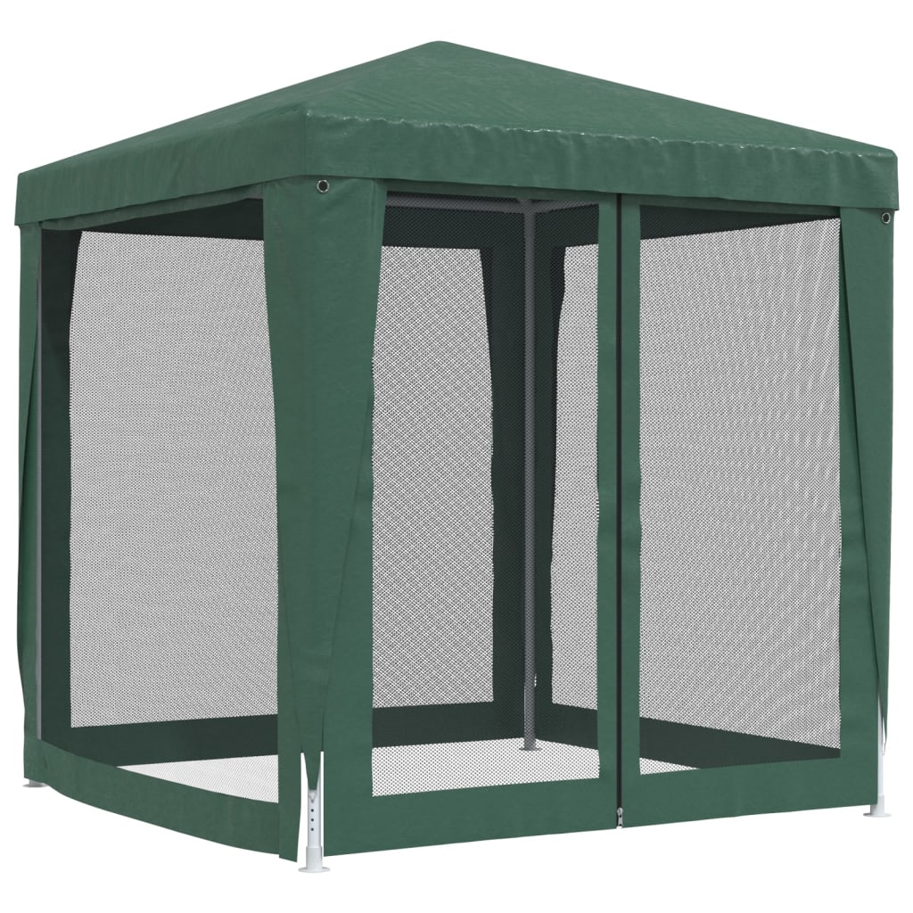 Tenda per Feste con 4 Pareti Laterali in Rete Verde 2x2 m HDPE cod mxl 48861