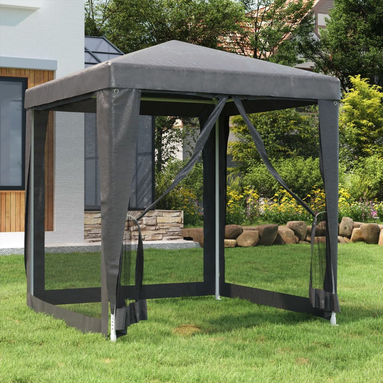 Tenda per Feste 4 Pareti Laterali in Rete Antracite 2x2 m HDPE 319219