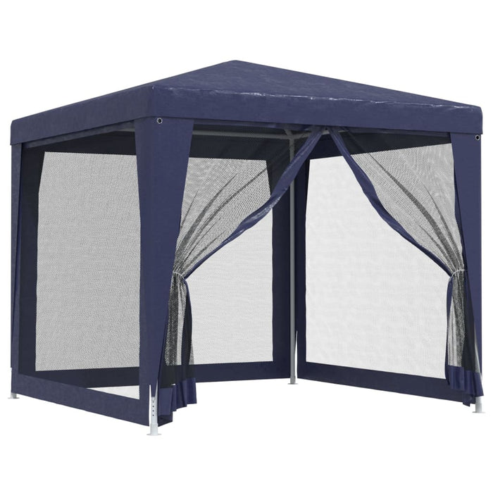 Tenda per Feste con 4 Pareti Laterali in Rete Blu 2,5x2,5m HDPE cod mxl 65983