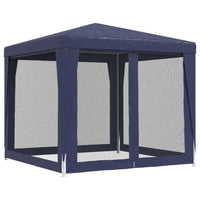 Tenda per Feste con 4 Pareti Laterali in Rete Blu 2,5x2,5m HDPE cod mxl 65983