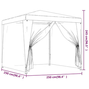 Tenda per Feste con 4 Pareti Laterali in Rete Blu 2,5x2,5m HDPE cod mxl 65983