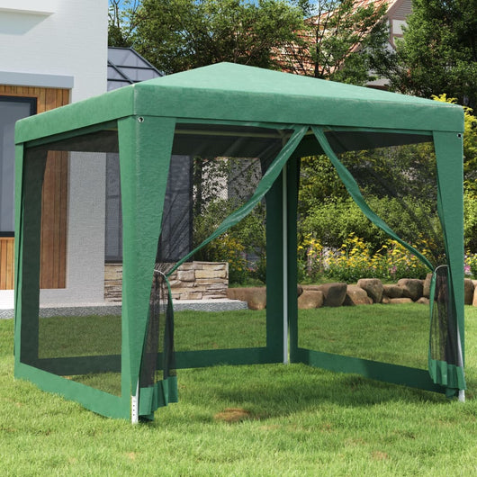 Tenda per Feste con 4 Pareti in Rete Verde 2,5x2,5 m in HDPE 319223