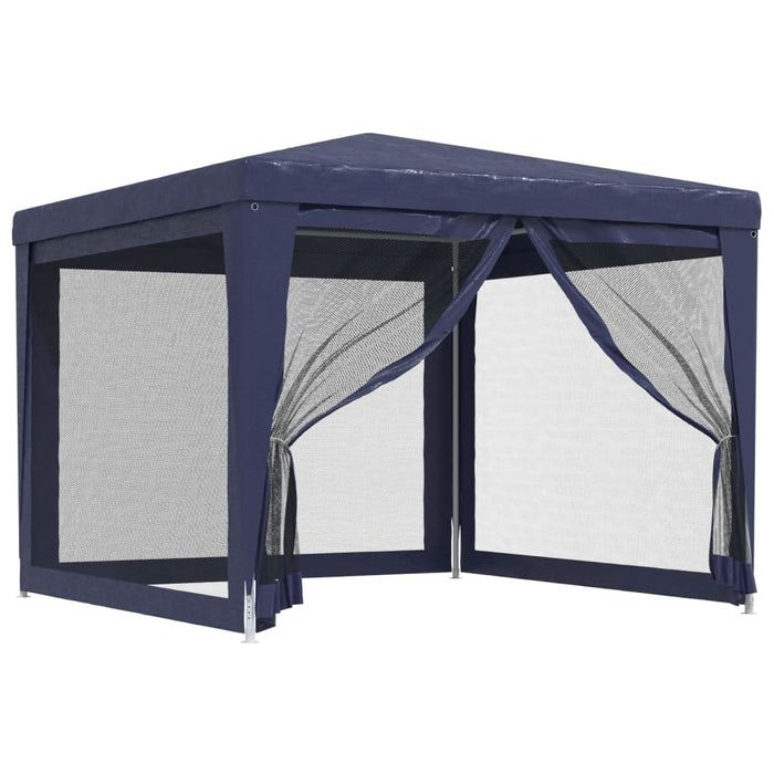 Tenda per Feste con 4 Pareti Laterali in Rete Blu 3x3 m HDPE 319227