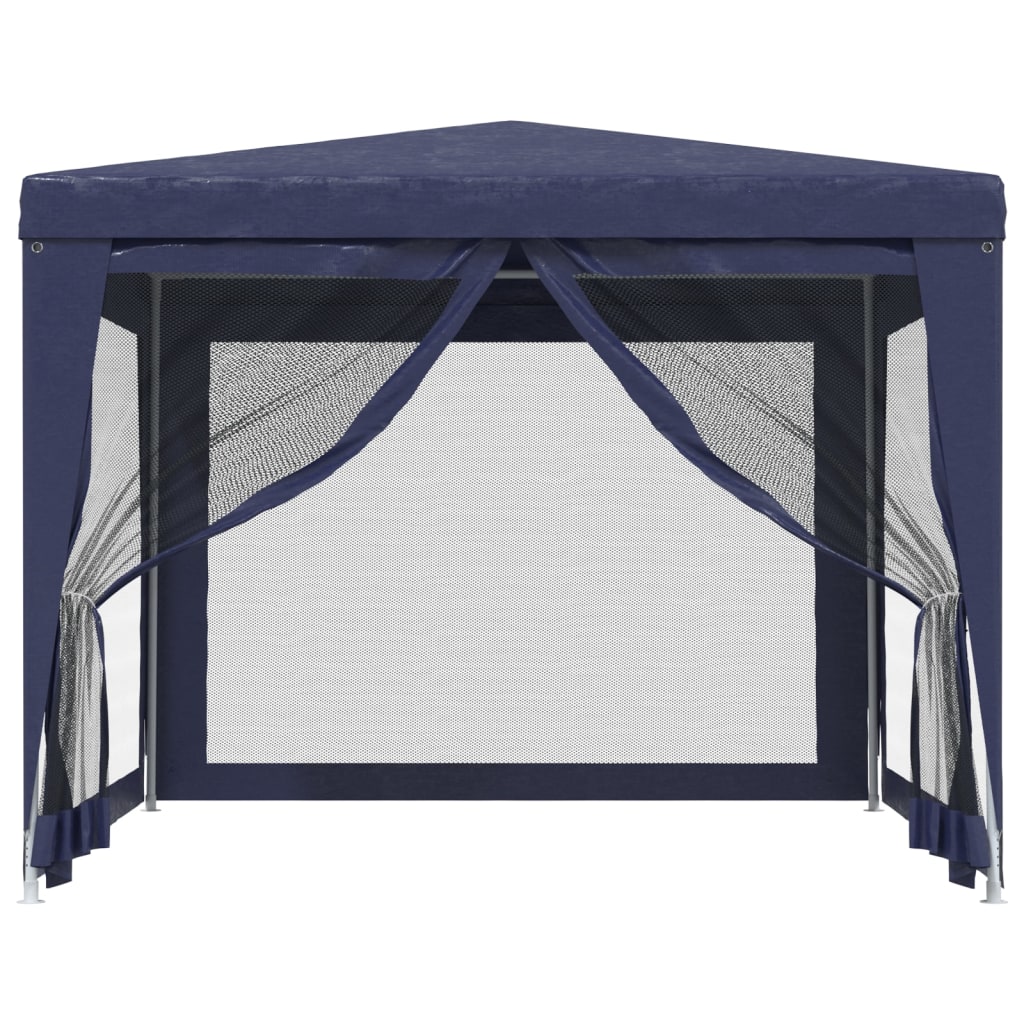 Tenda per Feste con 4 Pareti Laterali in Rete Blu 3x3 m HDPE 319227