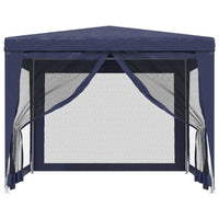 Tenda per Feste con 4 Pareti Laterali in Rete Blu 3x3 m HDPE 319227