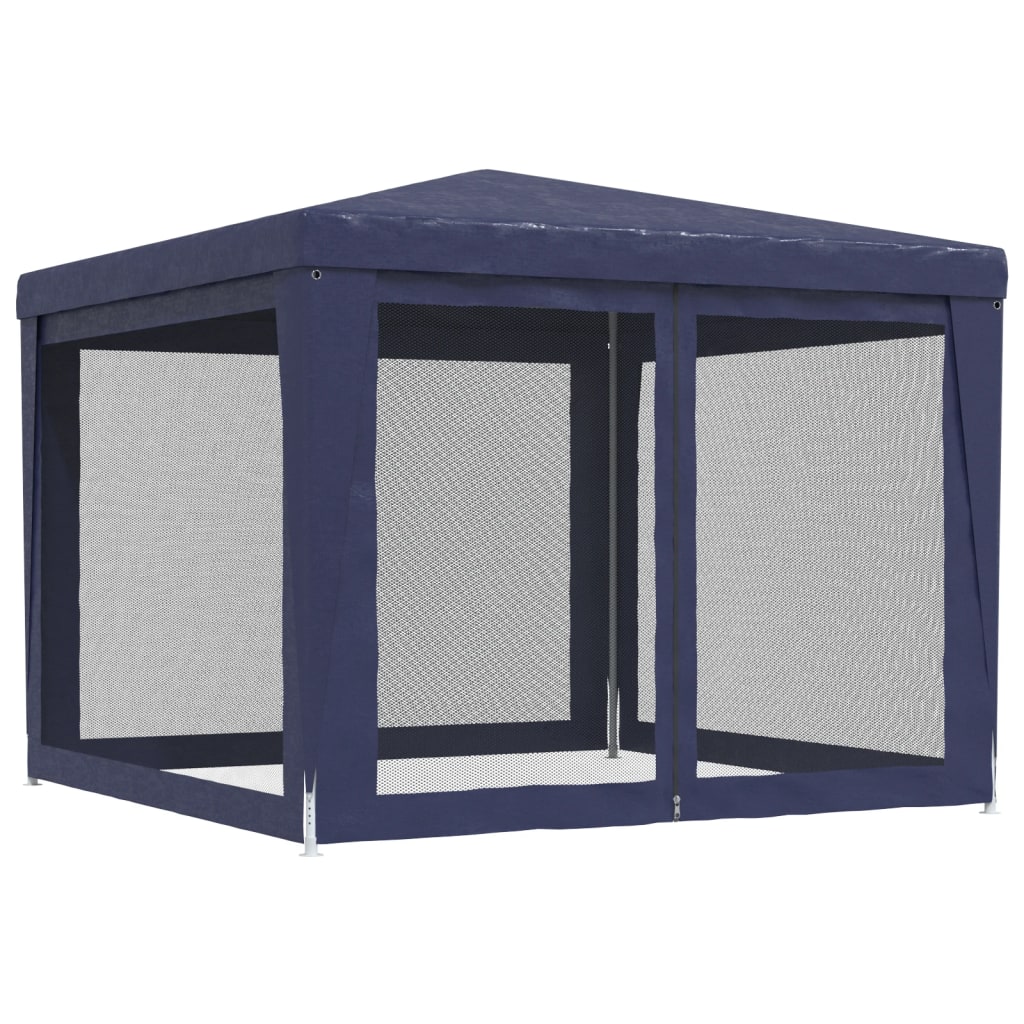 Tenda per Feste con 4 Pareti Laterali in Rete Blu 3x3 m HDPE 319227