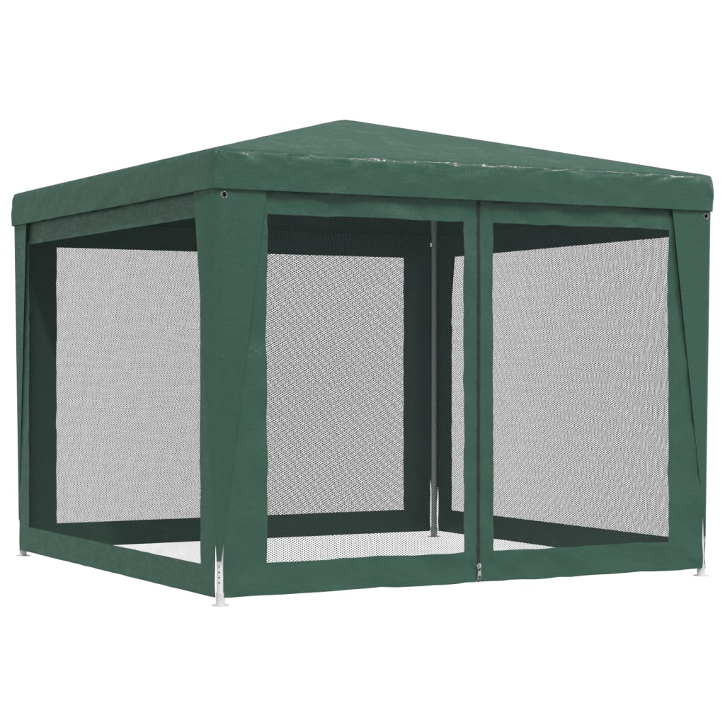 Tenda per Feste con 4 Pareti Laterali in Rete Verde 3x3 m HDPE 319228