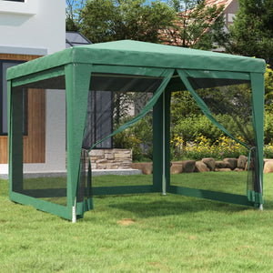 Tenda per Feste con 4 Pareti Laterali in Rete Verde 3x3 m HDPE 319228